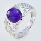 Maria Purple Solitaire Ring India with Silver Filigree